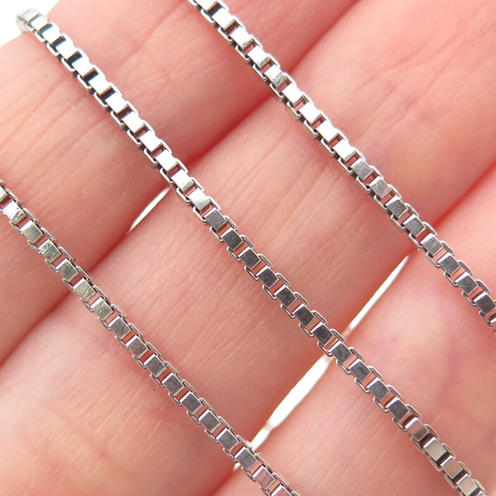Ciani 925 Sterling Silver Vintage Italy Box Chain Necklace 14"